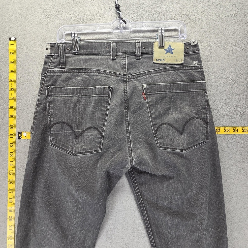 Vintage Levis Blue‎ Star Jeans Mens 34x34 Gray Charcoal Wash Zip Fly Engineered